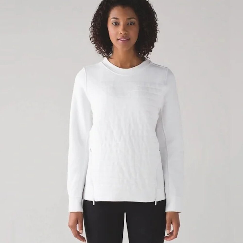 Lululemon Fleece Be True Quilted Sweatshirt in White